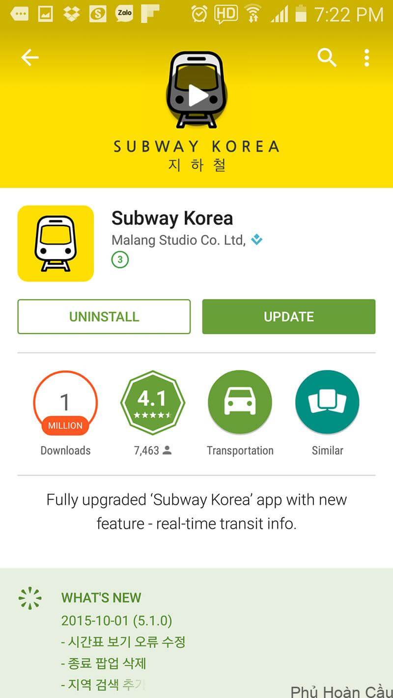 App tàu điện ngầm