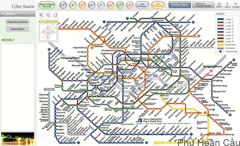 Bản đồ tàu điện ngầm Hàn Quốc